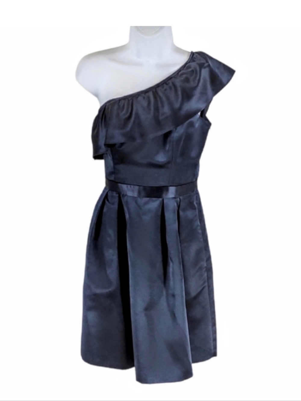 Thread navy one shoulder cocktail dress